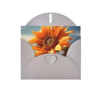 Hermosa tarjeta de felicitación con estampado de girasol, tarjeta en blanco con sobre, diseños únicos para invitaciones a festivales