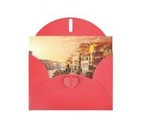 Hermosa tarjeta de felicitación con vista al canal de Venecia con sobre, tarjeta de cumpleaños, tarjeta de Navidad, tarjeta de invitación, 3 colores