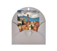 Hermosa tarjeta de felicitación de papel perlado con impresión italiana para cumpleaños, Acción de Gracias, Navidad, Año Nuevo