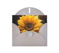 Hermosa tarjeta de felicitación impresa con diseño de girasol, tarjeta en blanco con sobre, diseños únicos para invitaciones a festivales