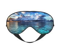 Hermosa vista de la máscara de ojos de mar, máscara de dormir para hombres y mujeres, máscara para dormir con correa fácil de ajustar, cubierta de ojos de noche para viajes