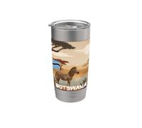 Hermosa vista de la naturaleza de Botswana con gráfico de Vaso térmico de acero inoxidable de doble pared