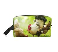 Hermosas bolsas de aseo de viaje con estampado de gallina de gallo, bolsa de maquillaje colgante, organizador versátil para mujeres y hombres