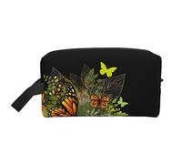 Hermosas bolsas de aseo de viaje con estampado de mariposas, bolsa de maquillaje colgante de gran capacidad, organizador versátil para mujeres y hombres