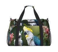 Hermosas bolsas de fin de semana con estampado de aves y cacatúas para mujer, bolsas de viaje, bolsa de viaje, bolsa de equipaje, accesorios de viaje, Black, Talla única