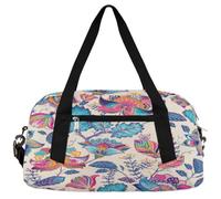 Hermosas bolsas de lona bohemias con flores para niños y niñas, diseño moderno, ligero, bolsa de gimnasio para niños, bolsa de viaje pequeña para fin de semana, bolsa de viaje para baile, Hermosa flor