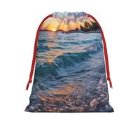 Hermosas bolsas de regalo con cordón de varios tamaños con estampado de amanecer, bolsas de regalo de tela, para cumpleaños, regalos de vacaciones y mucho más