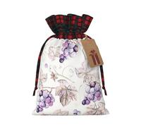 Hermosas bolsas reutilizables con estampado de hojas de uva, bolsas festivas con cordón, versátiles regalos de cumpleaños y bodas