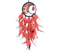 Hermosas borlas de plumas y piedra de cristal colgante atrapasueños adorno colgante para decoración de casa tranquila o coche