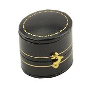 Hermosas cajas de anillo de madera de terciopelo de cuero sintético Propuesta de anillos de compromiso cajas de anillo de boda (caja de anillo oval victoriano antiguo)