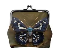 Hermosas carteras pequeñas con alas de polilla para mujer, carteras para mujer, monedero para mujer, cartera pequeña para mujer, con cremallera y cierre de beso, Negro -, Talla única, Art Deco