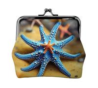 Hermosas carteras pequeñas de estrella de mar para mujer, carteras para mujer, monedero para mujer, cartera pequeña para mujer, con cremallera y cierre de beso, Negro -, Talla única, Art Deco