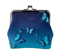 Hermosas carteras pequeñas de mariposa azul para mujer, carteras para mujer, monedero para mujer, cartera pequeña para mujer, bolsa de maquillaje pequeña para bolso, Black, Talla única, Organizador de