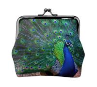 Hermosas carteras pequeñas de pavo real para mujer, carteras para mujer, monedero para mujer, cartera pequeña para mujer, bolsa de maquillaje pequeña para bolso, Black, Talla única, Organizador de