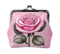 Hermosas carteras pequeñas de rosas rosas para mujer, carteras para mujer, monedero para mujer, cartera pequeña para mujer, bolsa de maquillaje pequeña para bolso, Black, Talla única, Organizador de