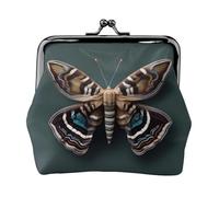 Hermosas carteras pequeñas para mujer, carteras para mujer, monedero para mujer, cartera pequeña para mujer, con cremallera y cierre de beso, Negro -, Talla única, Art Deco