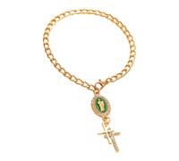 Hermosas cruces religiosas para la muñeca, piedras de circonita, textura de aleación para mujeres de moda, One Size, como se describe