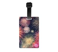 Hermosas etiquetas de equipaje con impresión de fuegos artificiales, etiquetas fáciles de identificar para maletas, cruceros, viajes aéreos, uso diario
