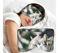 Hermosas flores blancas de frangipani Wake Plumeria, Antifaz para dormir, ideal para el hogar, viajes y trabajo por turnos. Cubre completamente los ojos y bloquea la luz.