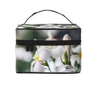 Hermosas Flores Blancas de Frangipani Wake Plumeria, Bolsa de Maquillaje Bolsa de cosméticos Bolsa de artículos de tocador de Viaje portátil Estuche para lápices Bolsa de artículos de tocador
