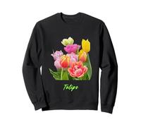 Hermosas Flores de Tulipanes Rosados, morados, Amarillos, Blancos florecen Sudadera