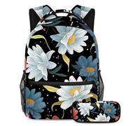Hermosas flores que se mantienen a la moda y organizadas con este juego de 2 mochilas escolares para niños, niñas y adolescentes, tu mejor bolsa de viaje para libros, Multicolor#06, B：29.4x20x40cm\