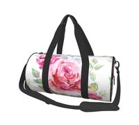 Hermosas Flores Rosa Flor Rosa Floral, Bolsa de Viaje de Gran Capacidad, Bolso Redondo, Bolsa de Viaje Deportiva, Bolsa de Mano, Bolsa de Fitness