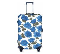 Hermosas fundas para maleta, diseño de rosas azules, impresiones de personalidad de moda, adecuadas para negocios y uso al aire libre, White, M