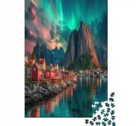 Hermosas Islas Lofoten Aurora Boreal 70x50cm/1000pcs Puzzle Adecuado para Adultos Y Multitud Mayores De 14 Años