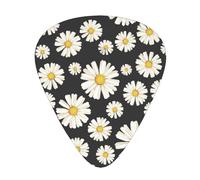 Hermosas margaritas blancas,12 púas de guitarra, 3 grosores diferentes para guitarra acústica, bajo y ukelele