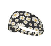 Hermosas Margaritas Blancas,Banda Deportiva para el Sudor Unisex, Multiusos, elástica para el Pelo