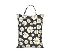 Hermosas margaritas blancas,Bolsa de viaje para ropa sucia, bolsa plegable para ropa sucia