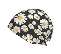Hermosas Margaritas Blancas,Gorro de Punto de poliéster, Gorro de Calavera, pasamontañas