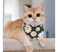 Hermosas Margaritas Blancas,Pañuelos de algodón para Perros, Bufandas Ajustables para Mascotas,M