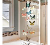 Hermosas mariposas en tus ventanas adhesivos decorativos funcionales que ayudan a prevenir golpes de pájaros de manera efectiva (12 piezas)