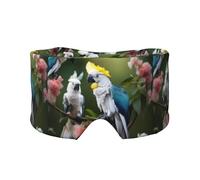 Hermosas orejeras para dormir con estampado de aves y cacatúas, máscara de bloqueo de ruido y cubierta de luz, ayuda para dormir