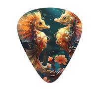 Hermosas púas de guitarra de caballito de mar en tres grosores diferentes, adecuadas para guitarras eléctricas y guitarristas de banda