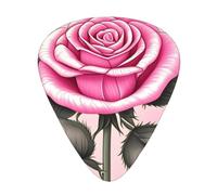 Hermosas púas de guitarra de rosas rosadas, púas de celuloide de alta calidad para una mejor jugabilidad y tono.