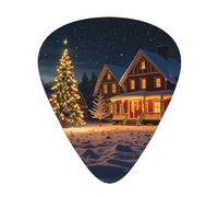 Hermosas púas de guitarra impresas con imágenes navideñas, juego de 12 piezas con 3 grosores diferentes, adecuadas para guitarras eléctricas y acústicas