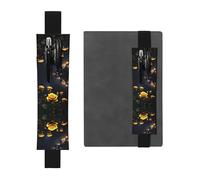 Hermosas rosas amarillas - Soporte ajustable de cuero para bolígrafos, cuadernos, calendarios, tableta, banda elástica, marcapáginas y soporte para lápices