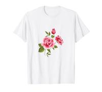 Hermosas Rosas Rosadas Camiseta gráfica económica, Hombre, Blanco, S