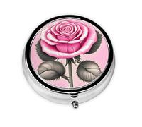 Hermosas rosas rosadas. Este pequeño pastillero redondo de viaje de tres compartimentos es perfecto para almacenar medicamentos diarios, vitaminas y sobre la marcha.