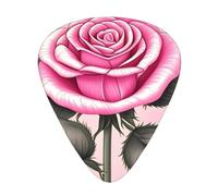 Hermosas rosas rosadas. Púas de guitarra elegantes y duraderas, tres tipos de púas de guitarra finas, medianas y pesadas (12 piezas), adecuadas para guitarra, bajo, guitarra eléctrica, ukelele