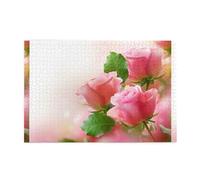 Hermosas Rosas Rosadas, Rompecabezas de 1000 Piezas, Rompecabezas de Madera para Toda la Familia, decoración de Pared para Adultos y Adolescentes.