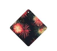 Hermosas tarjetas ambientadoras de coche con impresión de fuegos artificiales, 10 hojas colgantes perfumadas para coche