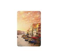 Hermosas tarjetas de ambientador de coche con impresión de vista al canal de Venecia, 10 hojas perfumadas para colgar
