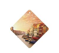 Hermosas tarjetas de ambientador de coche con impresión de vista al canal de Venecia, 10 hojas perfumadas para colgar