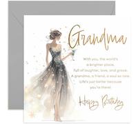 Hermosas tarjetas de cumpleaños para abuela, palabras de poema sinceras para ella, regalos de cumpleaños elegantes y glamurosos para mujeres, estrellas