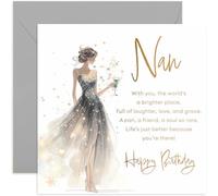 Hermosas tarjetas de cumpleaños para abuela, palabras de poema sinceras para ella, regalos de cumpleaños elegantes y glamurosos para mujeres, estrellas