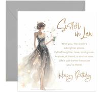 Hermosas tarjetas de cumpleaños para cuñada, palabras de poema sinceras para ella, regalos de cumpleaños elegantes y glamurosos para mujeres, estrellas